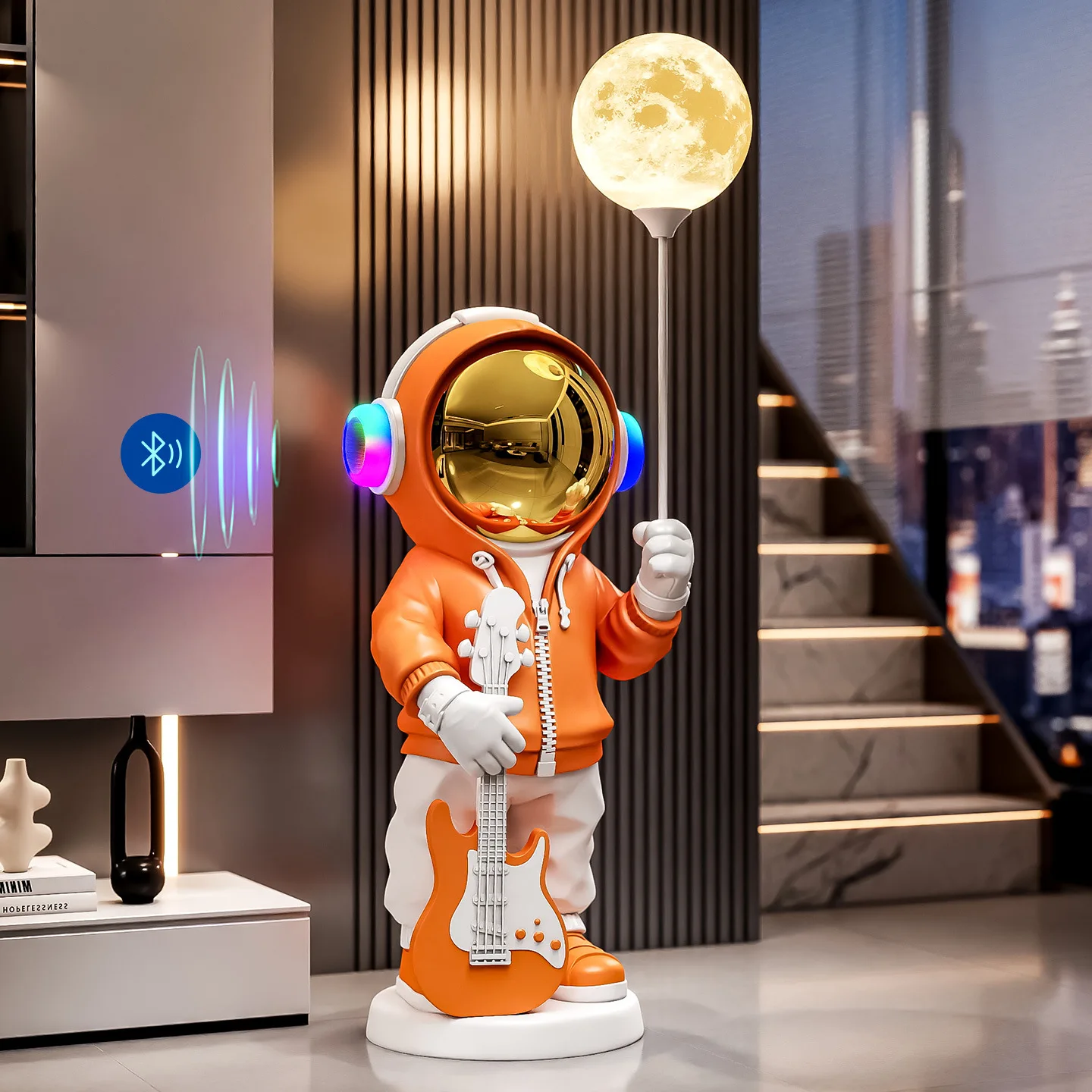 Astronaut design art decoration, with Bluetooth speaker, moon light, living room, bedroom, hall decoration