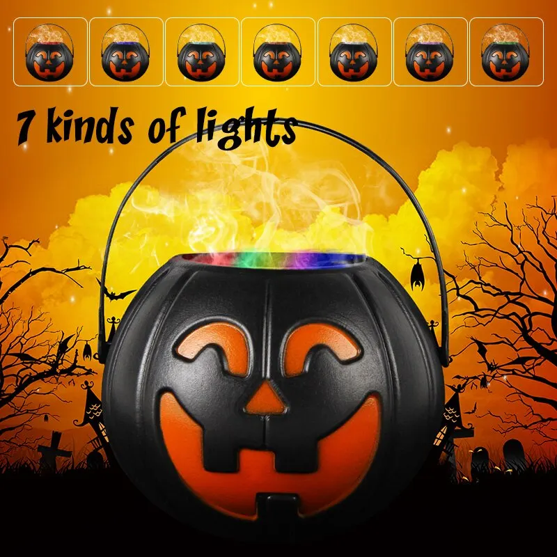 Jue Fish Halloween Witch Canister Atomizer Light Flame Color Change Holiday Atmosphere Scene Layout DIY