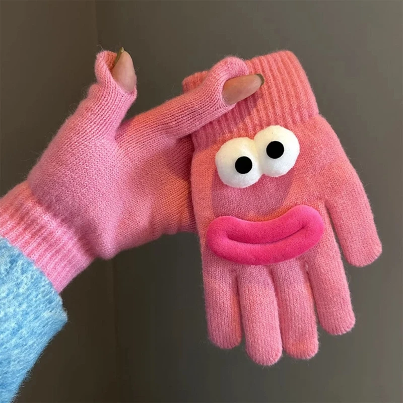 Lovely 3D Sausage Mouth Screentouch Gloves Warm and Flexible Cuffs Gloves for Student Autumn Winter Fashion Hand Gloves image 2