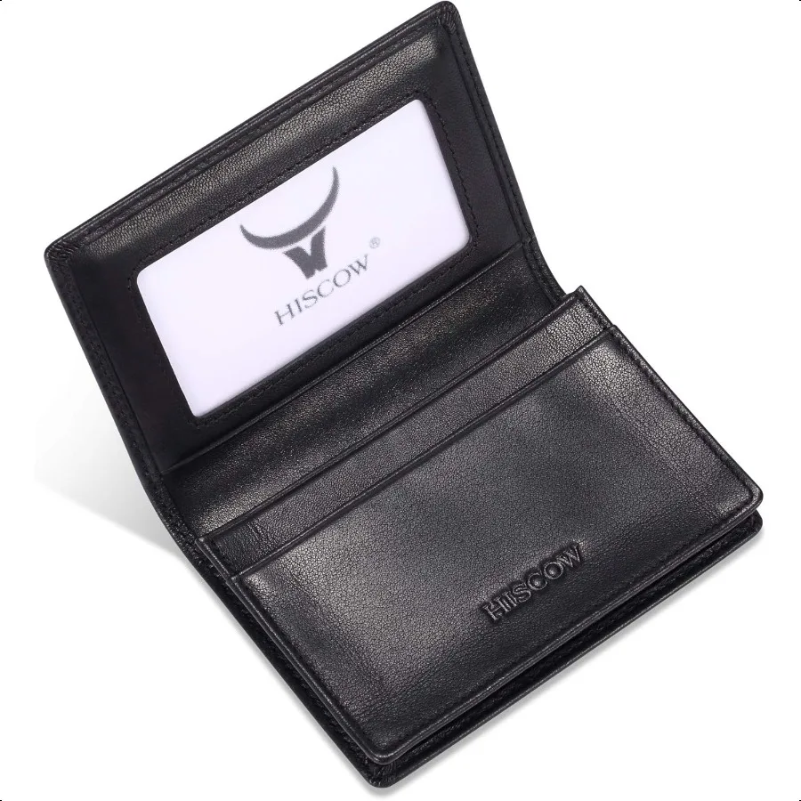 

Leather Busin Card Case Holder for Men Women Italian Calfskin