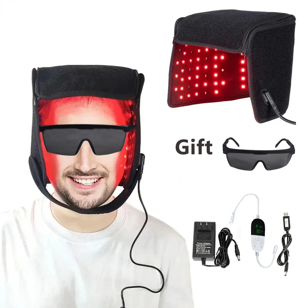 LED Red Light Therapy Hat For Hair Growth Red & Infrared Light Hair Growth Cap For Hair Loss Promote Hair Fast Regrow Care Cap