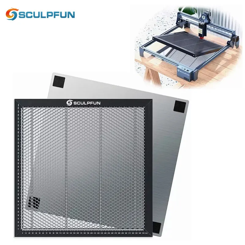 

SCULPFUN Laser Engraver Honeycomb Working Table Steel Panel Board Platform for Clean Cutting Work 400x400mm Table-protecting