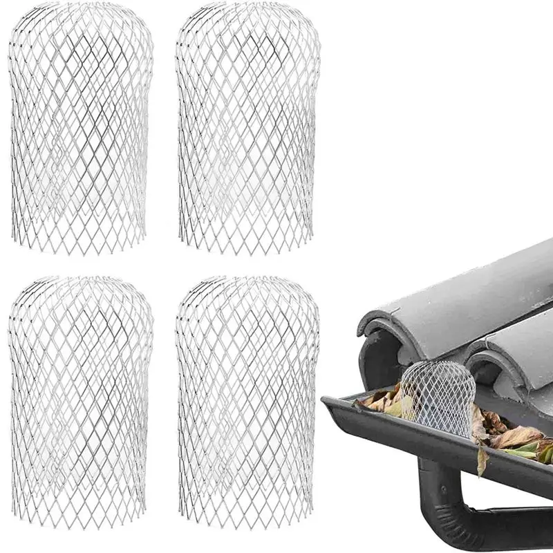 AEE3-8 Pcs Expandable Leaf Strainer Gutter Screen Covers Down Pipe Protectors 12 X 17Cm