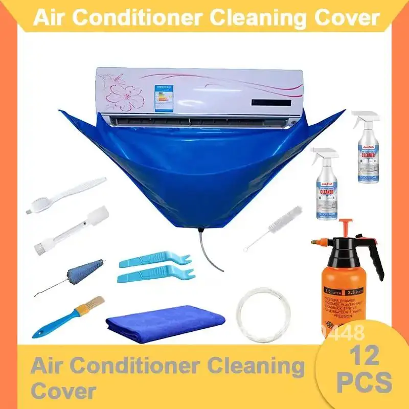 Cleaning Kit For Air Conditioner Cover With Waterproof Bag Washing Tool Brush Filter Clean Spray Below 95CM Protective Dust Set