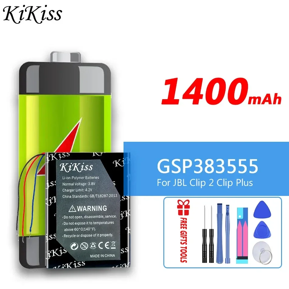 

Аккумулятор KiKiss GSP383555 на 1400 мА · ч для JBL Clip 2 Plus Clip2 Plus/2 AN/CLIP2BLKAM/CS056US/P04405201, цифровая сменная батарея