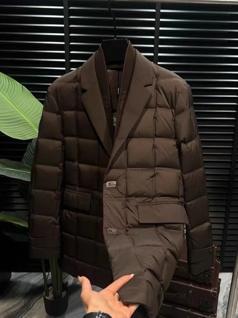 

Модный шикарный осенне-зимний длинный жилет, прочный мужской пуховый жилет из полиэстера с воротником-шарфом Ele Busi...