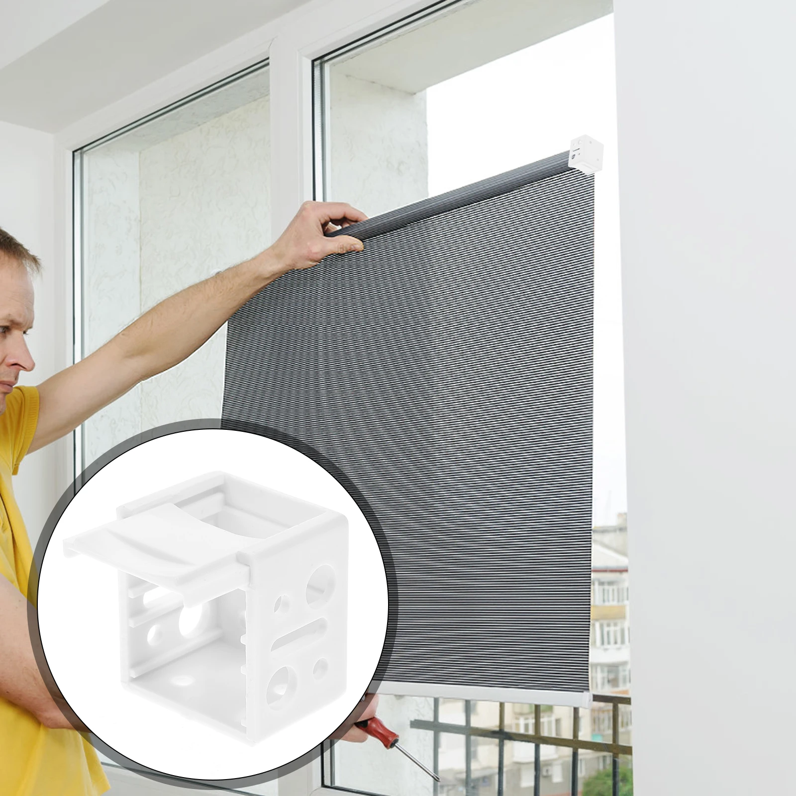 

12Pcs White Window Blind Brackets Pom Material Blind Fixing Holders Suitable for All Types of Blinds Window Box Brackets