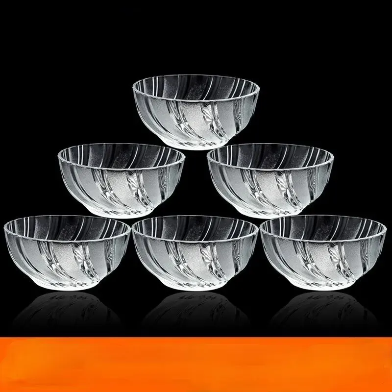 

Прозрачная стеклянная посуда, набор мисок, 6 предметов, термостойкий домашний десерт, салат, кухонный рис