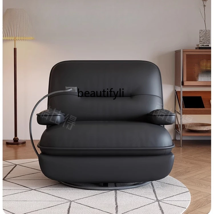 

Beetle Multifunctional Leather Sofa Leisure Lazy Chair Rotatable Manual Balcony Single Chair