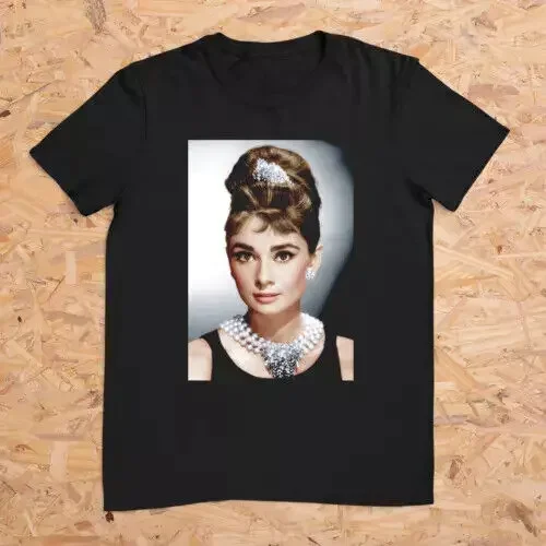 Audrey Hepburn Beautiful Photo Rare Cotton Black Unisex S-5XL T-Shirt NE161