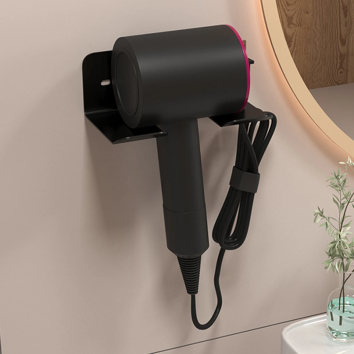 1pc white/black hair dryer storage rack wall mounted hair dryer bracket straightener bracket bathroom rack bathroom storage rack gallery 1