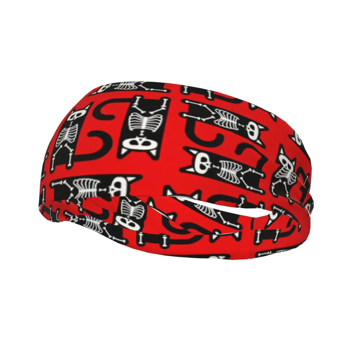 

Эластичная повязка для волос со скелетом и котом, повязка на голову для йоги, обруч для макияжа, повязка на голову