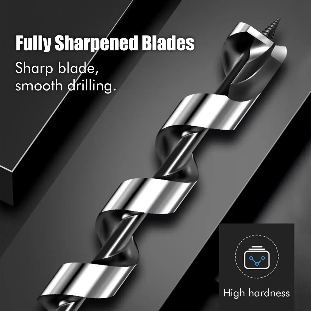 1Pcs 200-460mm Wood Auger Drill Bit High Carbon Steel 6mm Woodworking Center Drill Extra Long Hex Shank Deep Hole Drill Bit