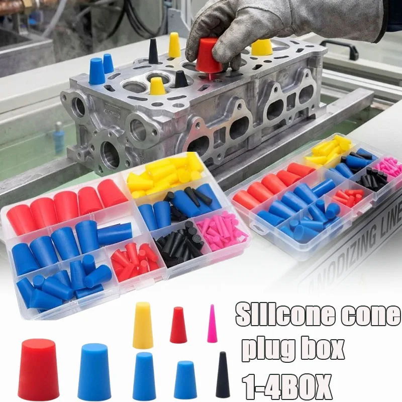 120-480PCS Silicone Tapered Plug High Temp 316℃ Resistant Corrosion Proof Sealing Stopper for Industrial Thread Hole Masking