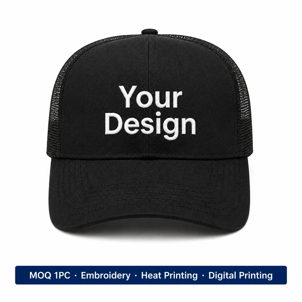 DIY Wholesale Breathable Sun Protection Mesh Baseball Cap with Custom Logo for Advertising