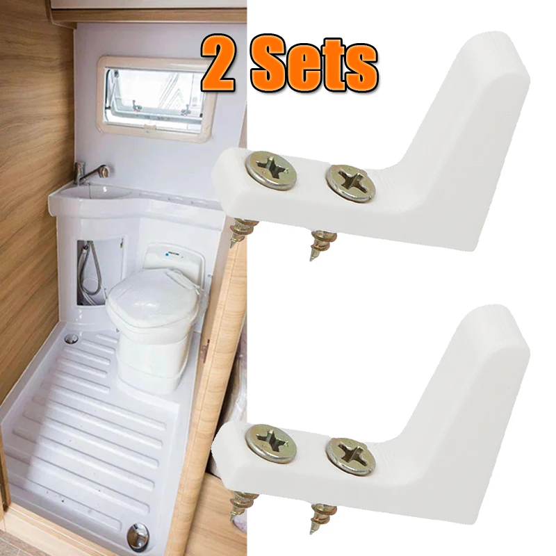 

2 Set Creative RV Toilet Seat Stabilisers Wobbly Loose Buffers Bumpers Stop Slipping Sliding And Screw White Plastic For Caravan