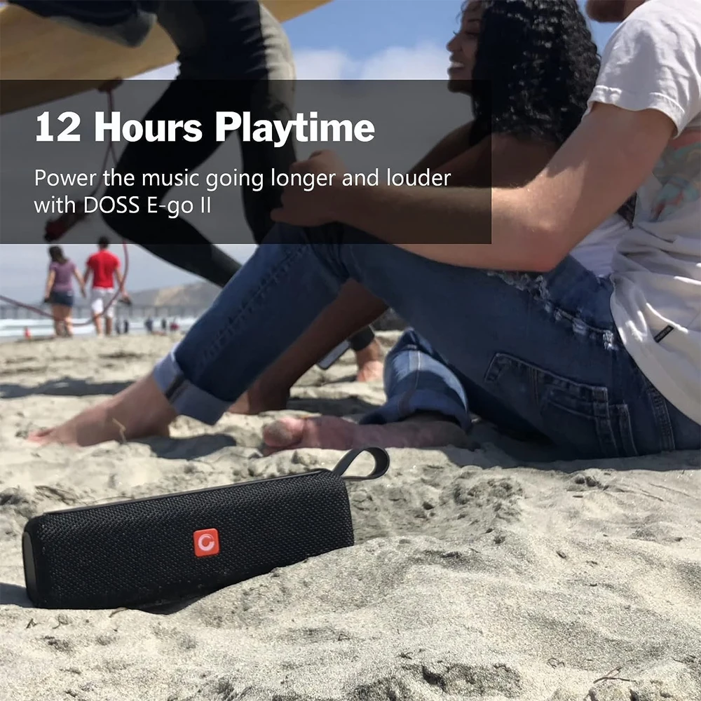 Altoparlante Bluetooth Wireless DOSS E-go II Outdoor IPX6 Sound Box portatile impermeabile 12W altoparlanti Stereo E bassi di qualità superiore