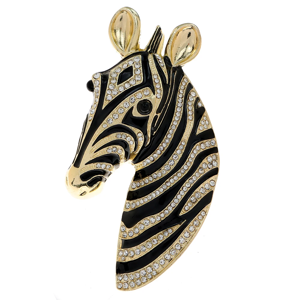 CINDY XIANG Enamel And Rhinestone Zebra Brooch Women And Man Unisex Animal Pin Fashion Coat Jewelry 2 Colors Available