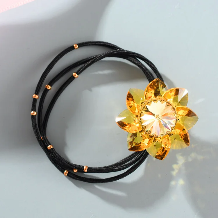 Crystal flowers rope high elastic deformation rope hair hair rope elastic tire crystal diamond circle of adults