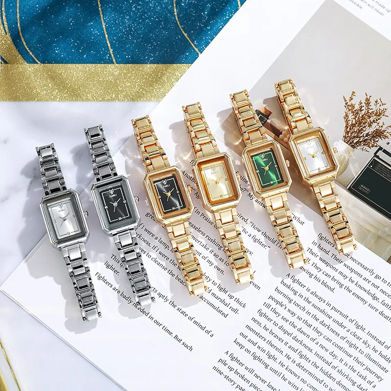 2024 New Women Quartz Wristwatches Compact Versatile Stainless Steel Thin Strap Watch Luxury Ladies Gift Square Watch Wholesale