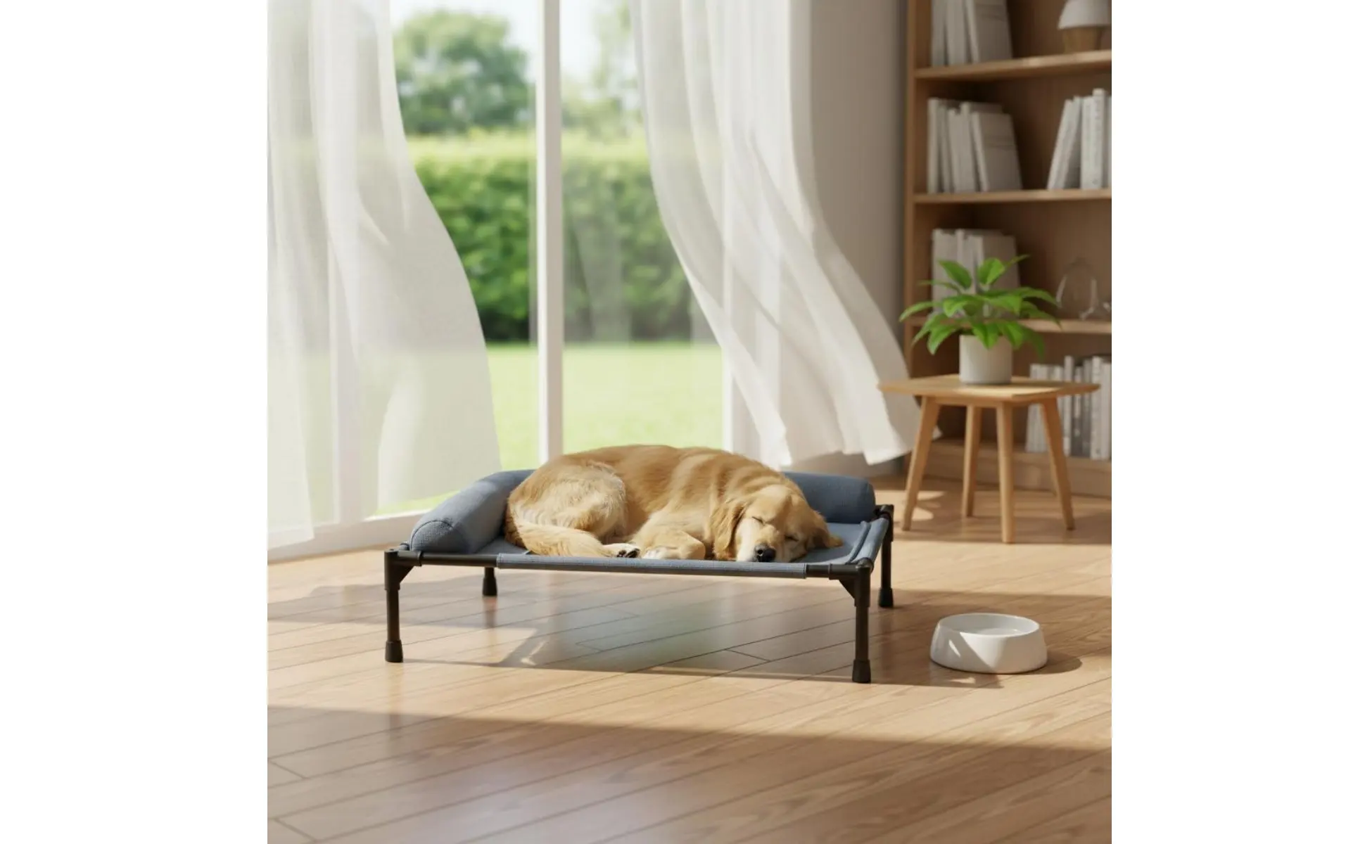 https://ae-pic-a1.aliexpress-media.com/kf/S733473d2fff14168b7cdfc3de833c592m.jpg Elevated Pet Cot Moisture-Resistant Mesh Pet Suspended Bed Bed Cooling Dog Bed Sturdy Frame Supportive Support for Felines