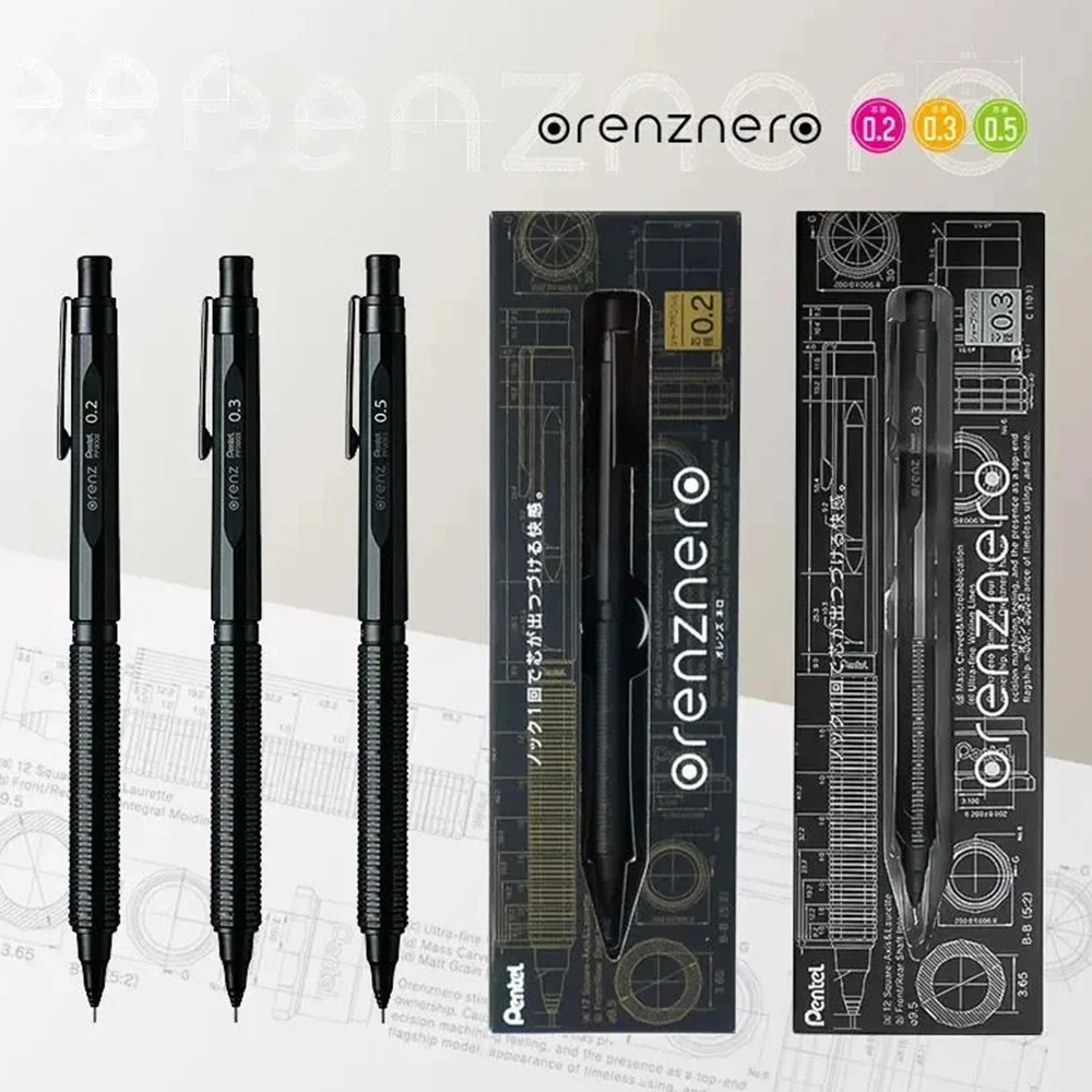 Japan Pentel Metal Mechanical Pencil 0.2/0.3/0.5mm PP3005-A Automatic Lead Core Out Low Center of Gravity School Supplies