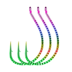 15Pcs Multiple Sizes 2#1 1/0 2/0 3/0 Drop Shot Hooks Wacky Worm Fish Hooks Offset Circle Hooks for Any Finesse Style Soft Plasti