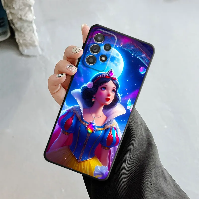 Case For Samsung Galaxy A55 A54 A53 A52 A35 A15 A50 A70 A51 A14 A13 A12 A34 A32 A21s A23 Disney Princess Beautiful Moonlight Art