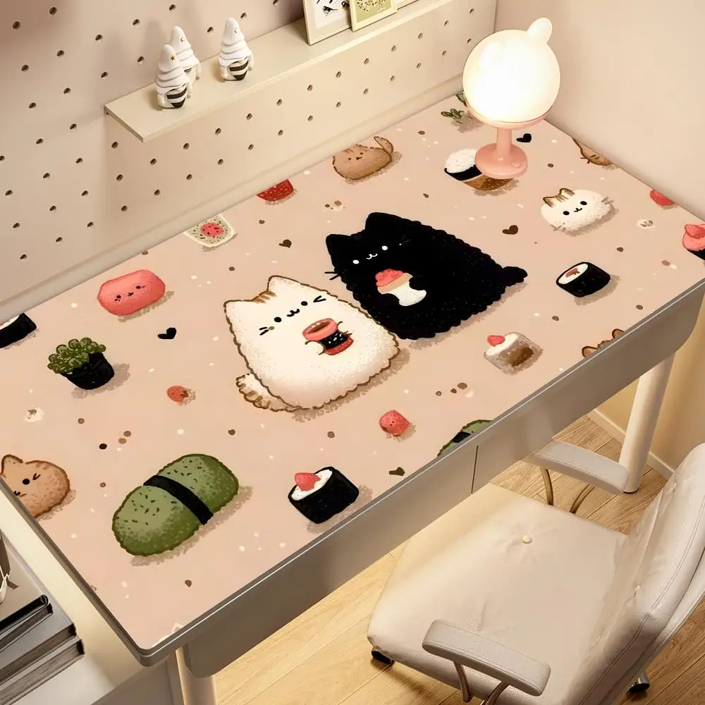 

Rice Ball Cat Mouse Pad XXL Computer Accessories Office Game Table Mats Rubber Anti-slip Gaming Keyboard XL HYBXAXC Desk Pads