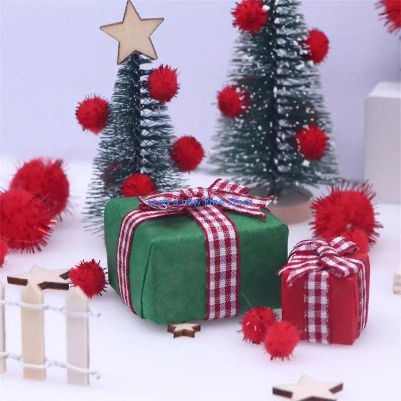 

Y55E Miniature Christmas Dollhouse Decor Set Home Ornaments Dollhouse Accessory