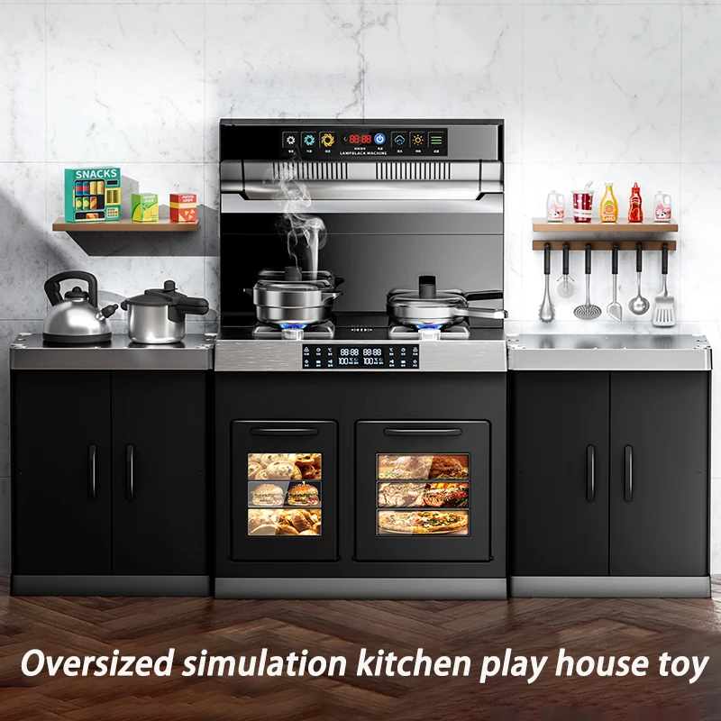 

Simulation Kitchen Play Houses Children's Plus Version Cooking Toys With Light Sound Effects Spray Kitchenware Kid's Christmas G