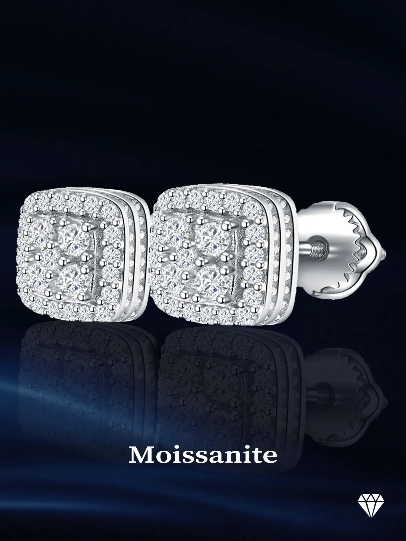 

Cushion Earrings Moissiante Stud Earring for Women 925 Silver Earring Engagement Wedding New Design in Earrings Gra Certificate