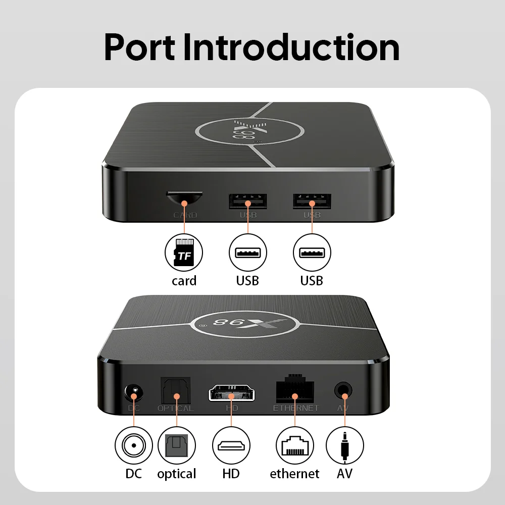 الأصلي X98 PLUS TV Box أندرويد 11 Amlogic S905W2 AV1 2.4G & 5G Dual Wifi BT5.0 4GB 32GB/64GB 4K مشغل الوسائط فك التشفير