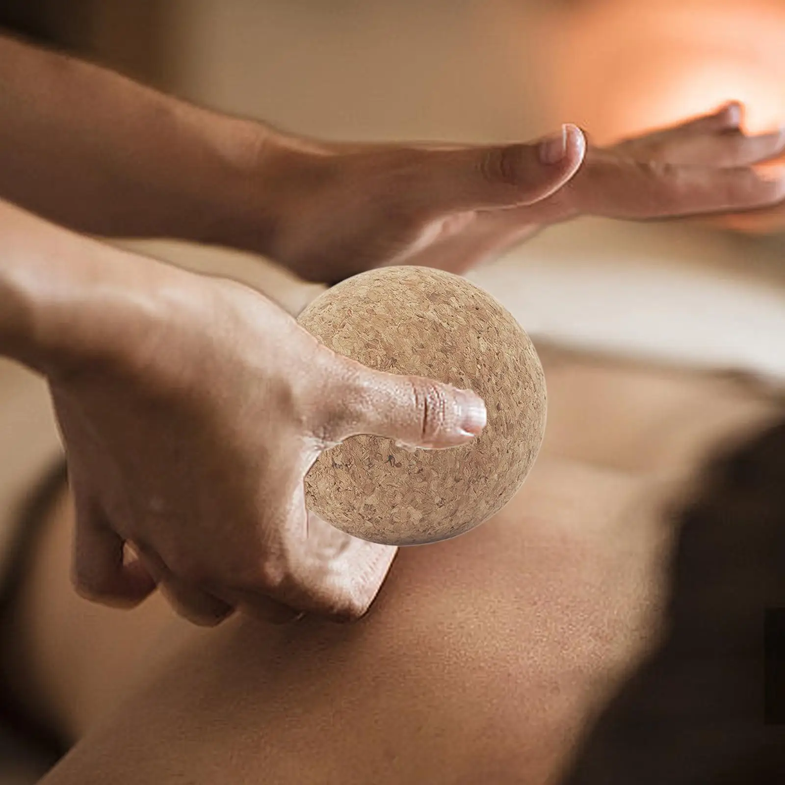 كرة تدليك الفلين أداة محمولة معدات كرة اليوغا للتدريب الرياضي المنزلي 8 سم