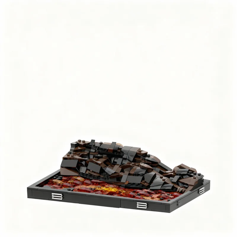 

705PCS MOC Space Battle Duel On Lava Planet Diorama Model DIY Creative Ideas Assembly Building Blocks Birthday Gift Display Set