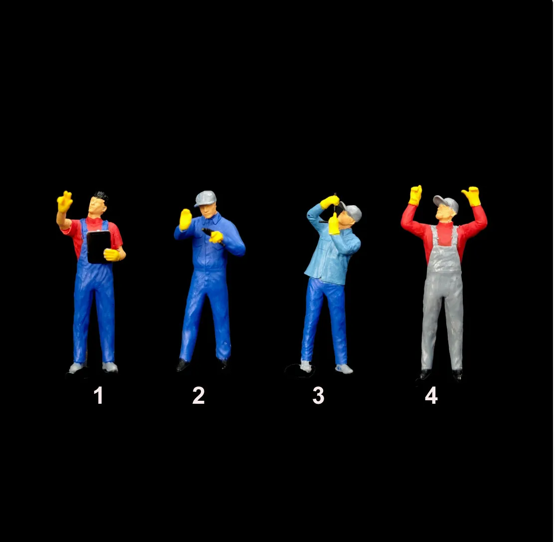 Resin Handmade Painted Miniatur 1/64 Scale  Figure Maintenance Worker  Model  Creative Photography Display Collection Decoration