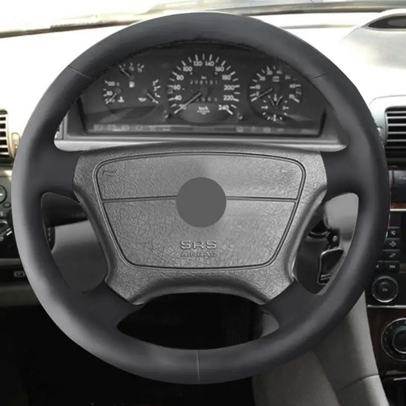 Microfiber Leather Steering Wheel Cover For Mercedes Benz C-Class W202 CL-Class C140 E-Class W210 Car Steering Wheel Cover Trim