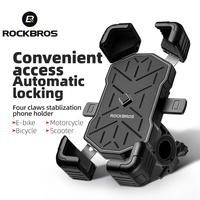 ROCKBROS Bicycle Phone Holder 360° Rotatable Universal 4.5-7.2inch Mobile Phone Stand Shockproof Motorcycle Bracket MTB Road Bik