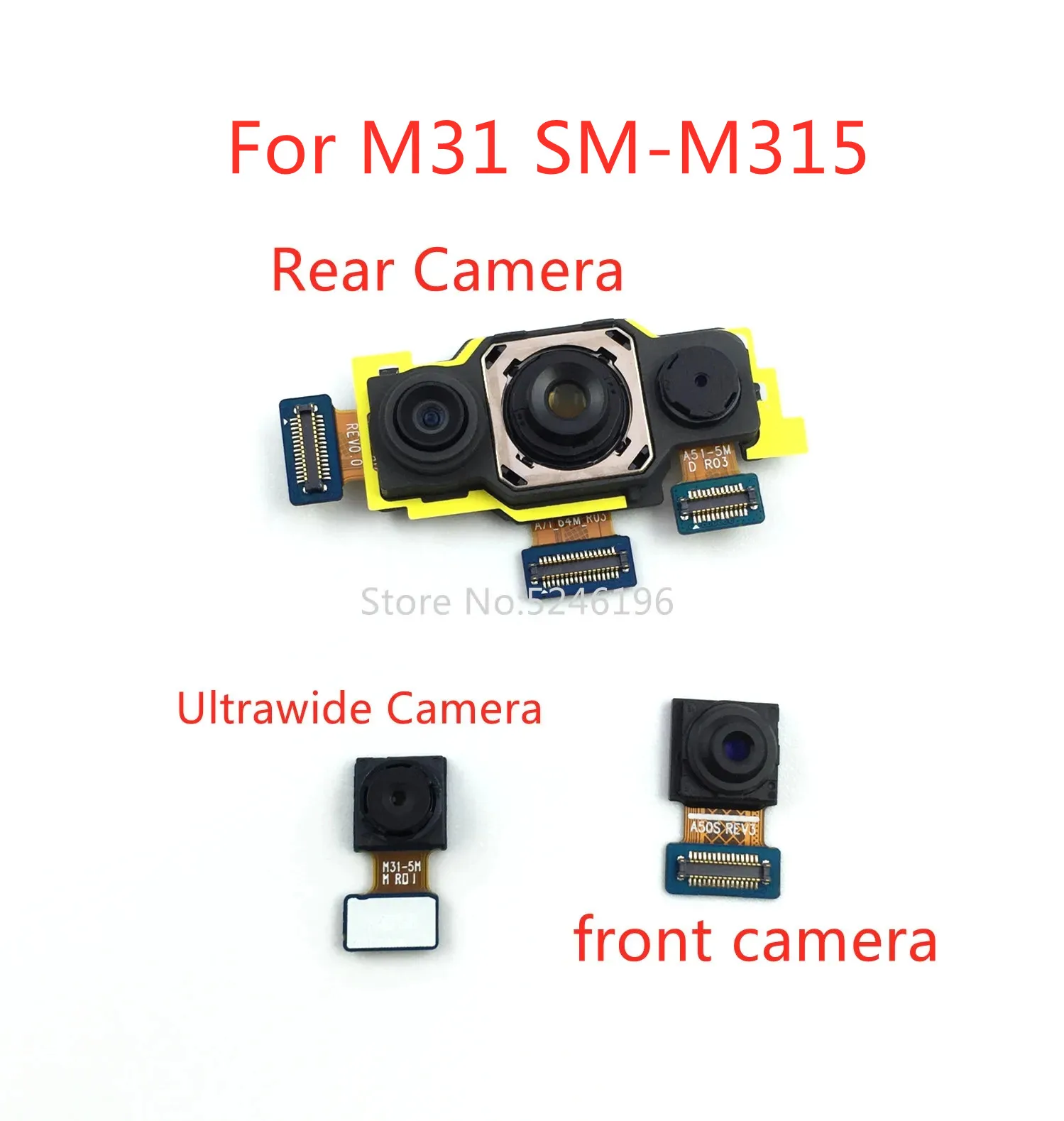 

1pcs Back big Main Rear Camera front camera Module Flex Cable For Samsung Galaxy M31 M315 M315F M315F/DS Replace Part