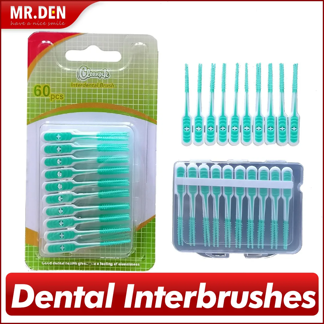 20/60PCS Interdental Brush for Dental Orthodontic Oral Hygiene Microbrush Mini Brush With Dust Cover Oral Care Deep Cleaning