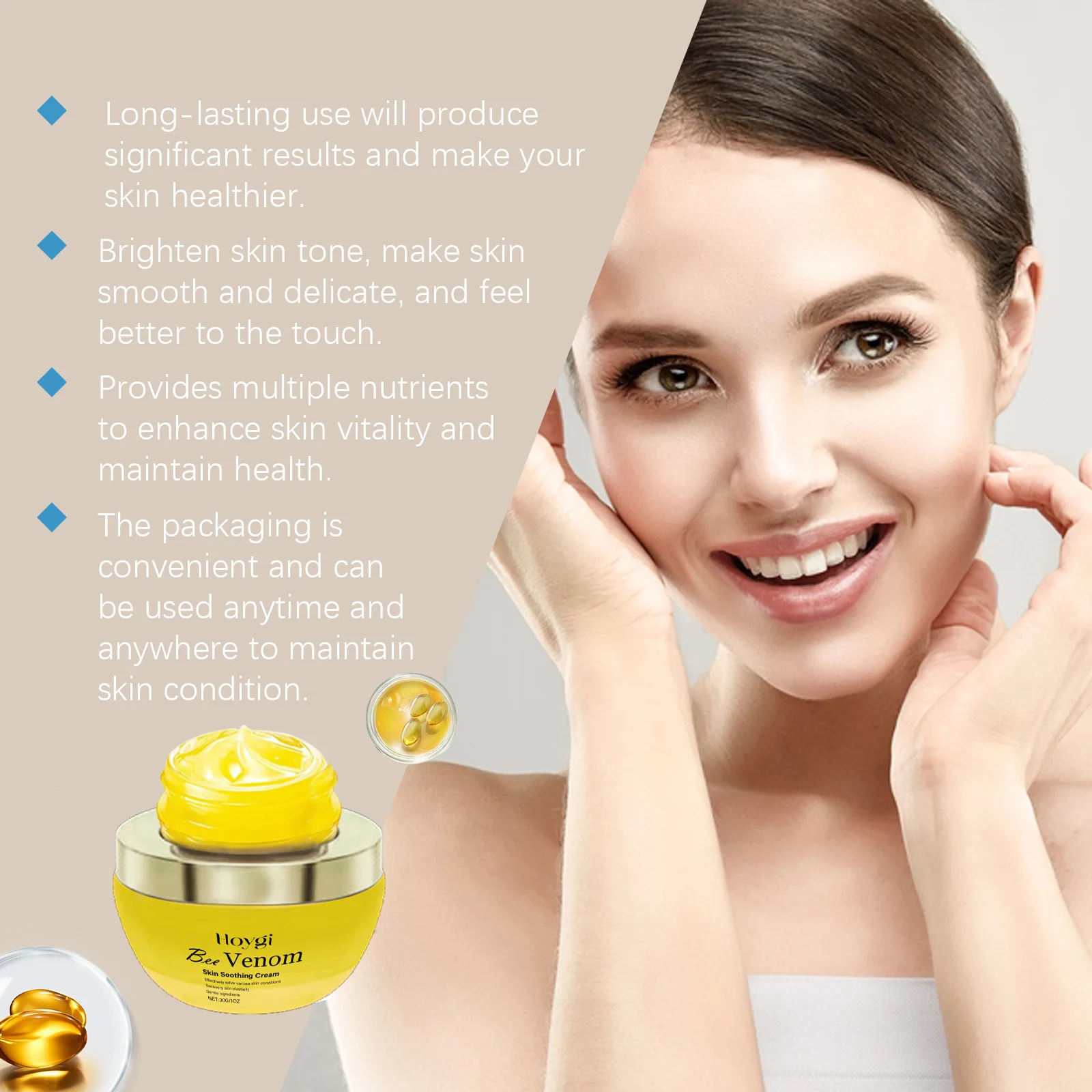 Bee Venom Moisturizing and Anti-wrinkle Skin Care Cream Removes Dark Spots Lightens Freckles Reduce Fine Lines Facial Cream - view 3