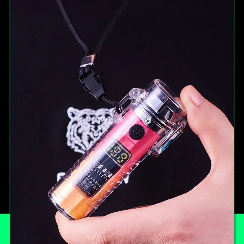 

2000 уличный яркий фонарик, электрическая USB-зажигалка с двумя дугами, ветрозащитная импульсная плазменная портативная зажигалка, многофункциональный инструмент для выживания