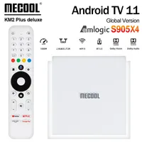 Original Mecool KM2 Plus Deluxe Android 11 Smart TV Box Amlogic S905X4 1000M 4K ATV BOX 5G WiFi 6 Dolby Audio Media Player