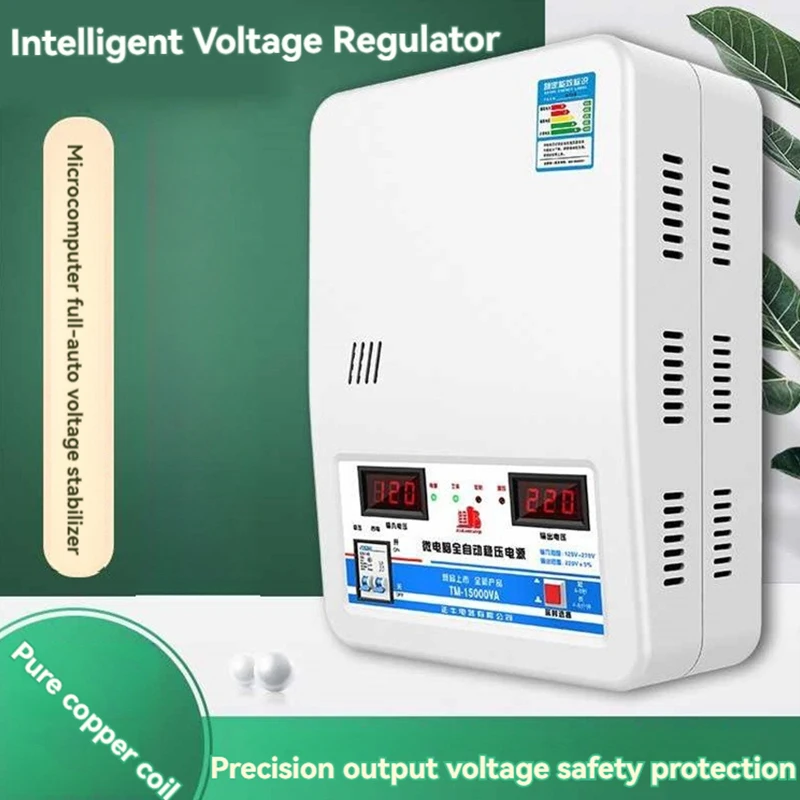 Voltage Stabilizer 220v Automatic Household High-Power 20kw Air Conditioner Special Dual Screen Digital Display Voltage Regulato