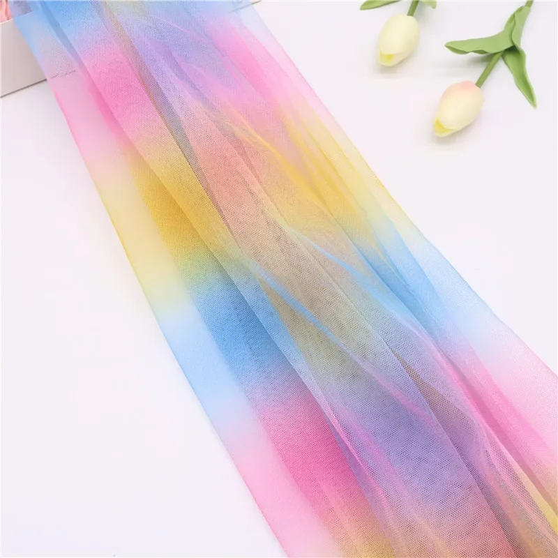 100x155cm Iridescent Tulle Fabric Wedding Birthday DIY Party Photograph Backdrop Girl Tutu Skirt Cloth Accessories Supply