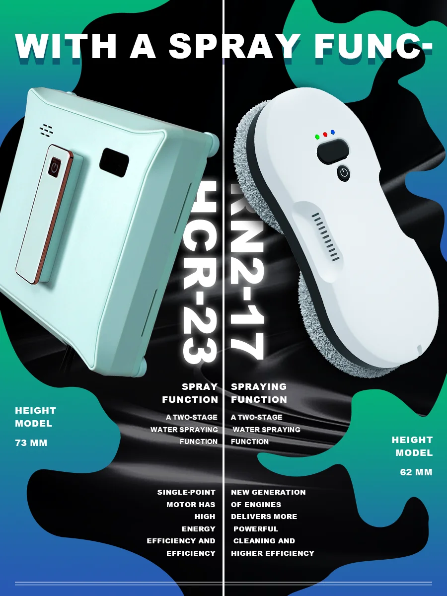 نافذة منزلية رذاذ الماء التلقائي جهاز آلي لتنظيف الأتربة التحكم عن بعد نافذة كهربائية ممسحة ممسحة الزجاج المنزلية