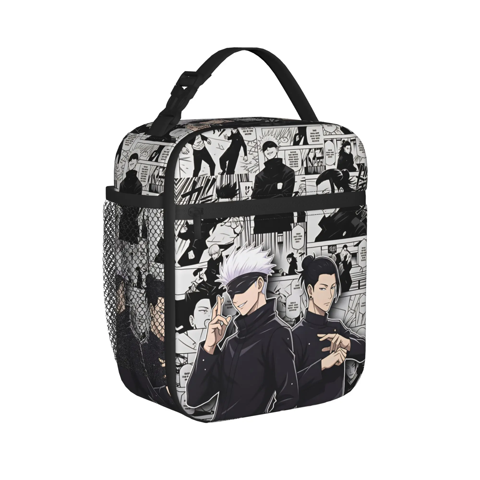 Satoru Gojo Comic Animation Lunch Bag Picnic Lunch Box For Men Thermal Lunch Bags Waterproof Portable Insulated Cooler Bag