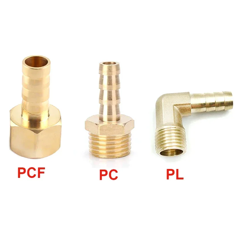 Pagoda connector 6 8 10 12 14mm hose barb connector, hose tail thread 1/8 1/4 3/8 1/2 inch thread (PT)brass water pipe fittings