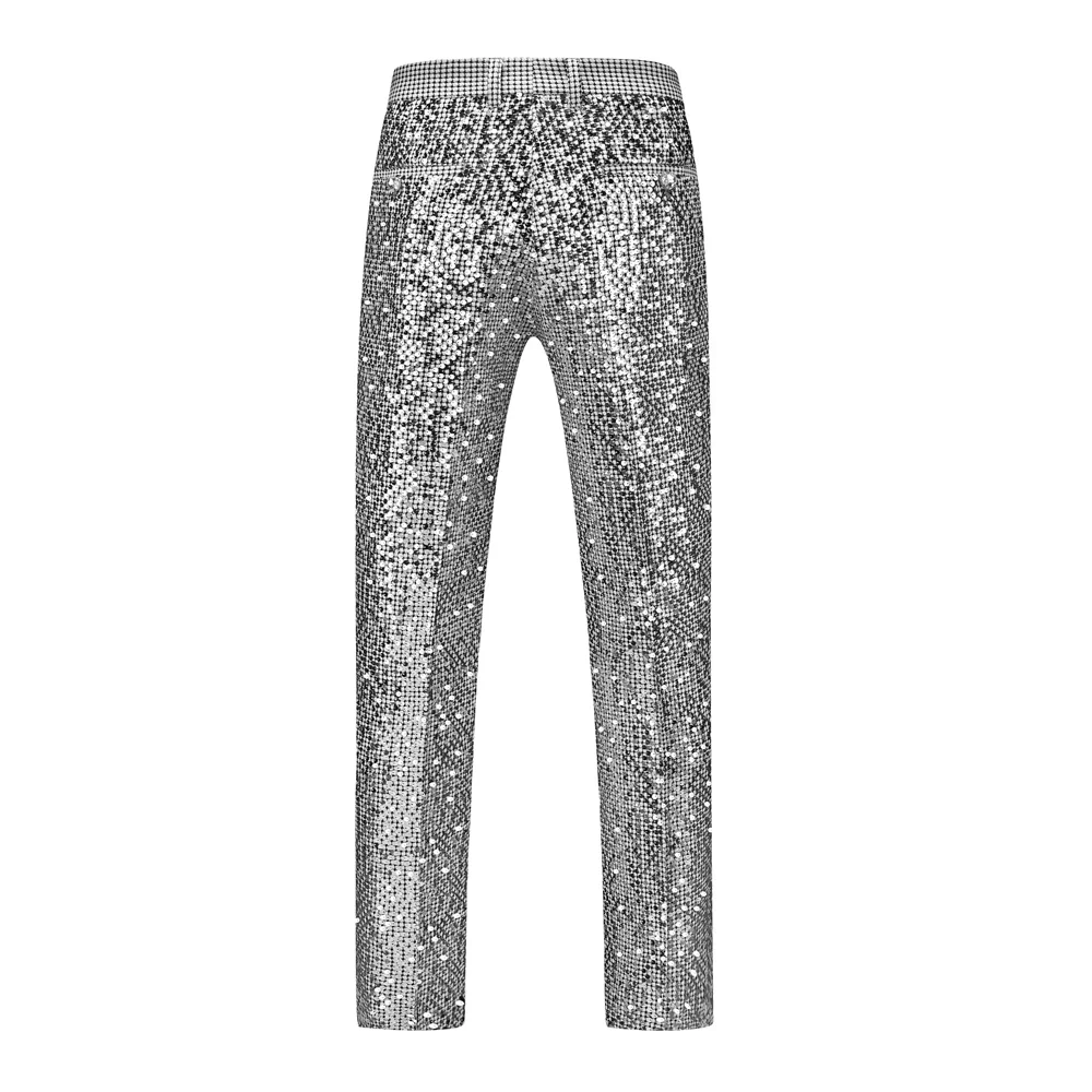 2026 New Men's Black Tuxedo Pants Shiny Decoration Long Pants Asian Size M-6XL for Wedding Party Stage Performance