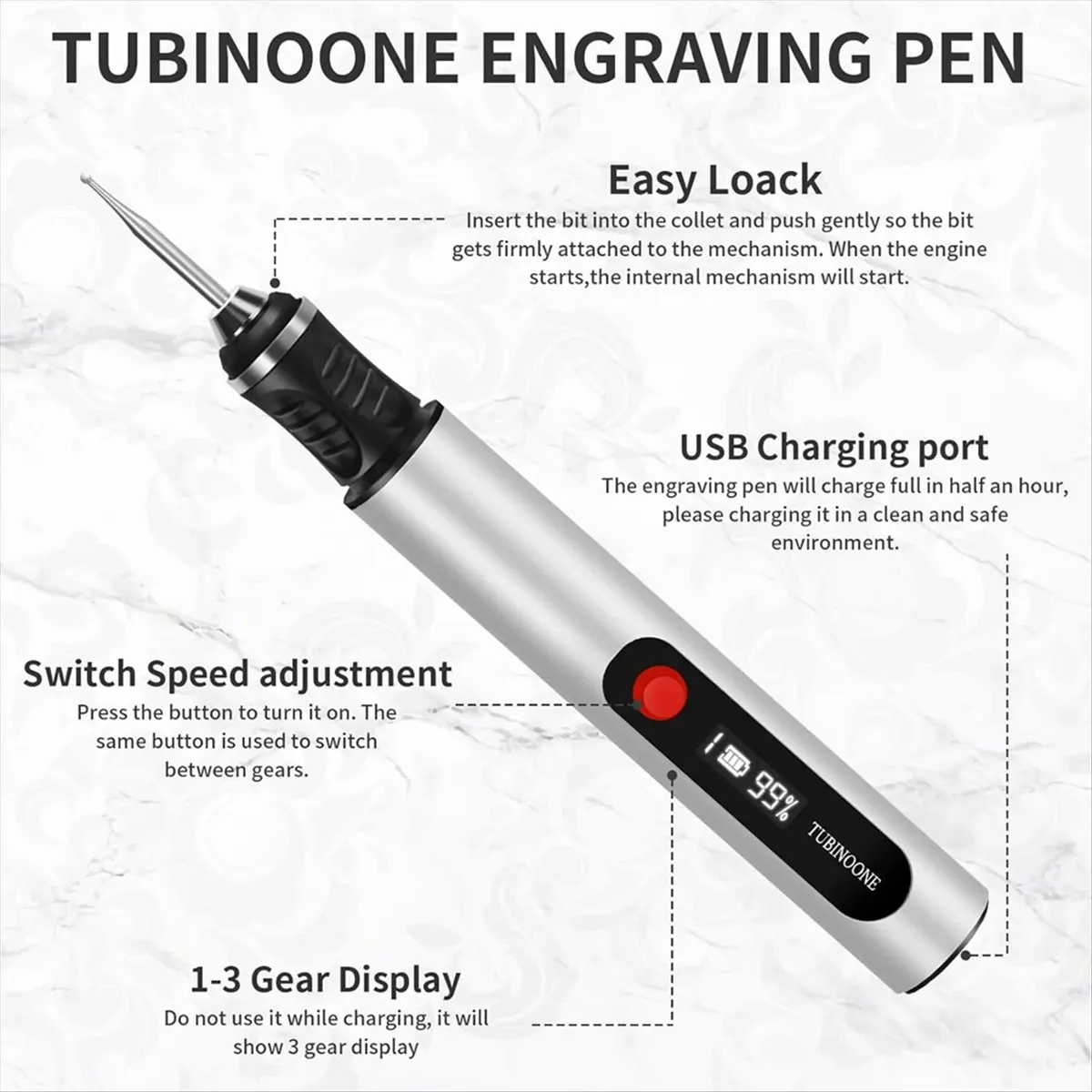 

Гравировальная ручка, для художников и рукоделия — гравировка 50 поверхностей — дружелюбная для начинающих — перезаряжаемая — 30 бит и руководство Mastery A-A51M